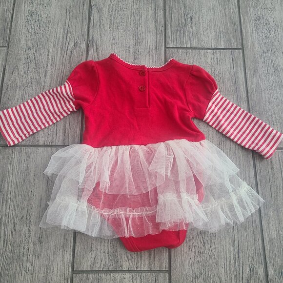 Little Lass Baby Girl “My First Christmas” Tutu Dress Bodysuit Red Size 6–9M - Picture 5 of 7